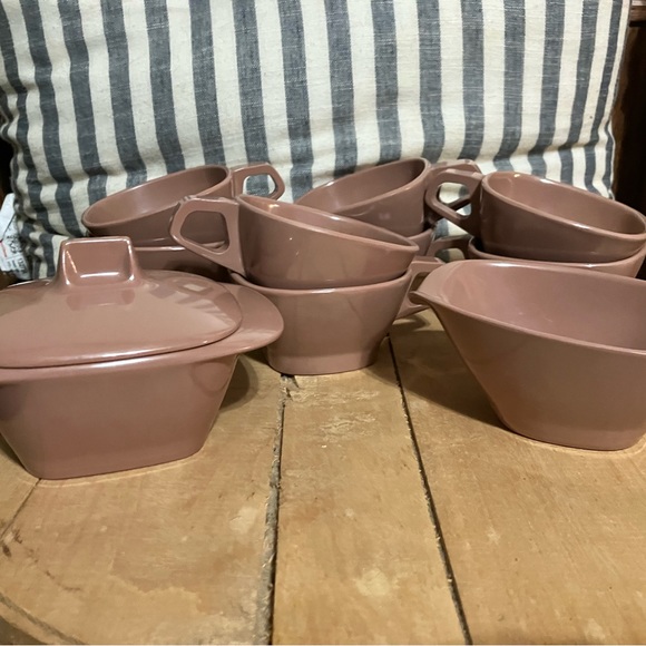 Vintage Set of 8 cups, Sugar, and Creamer Melmac Harmony House - Picture 4 of 7